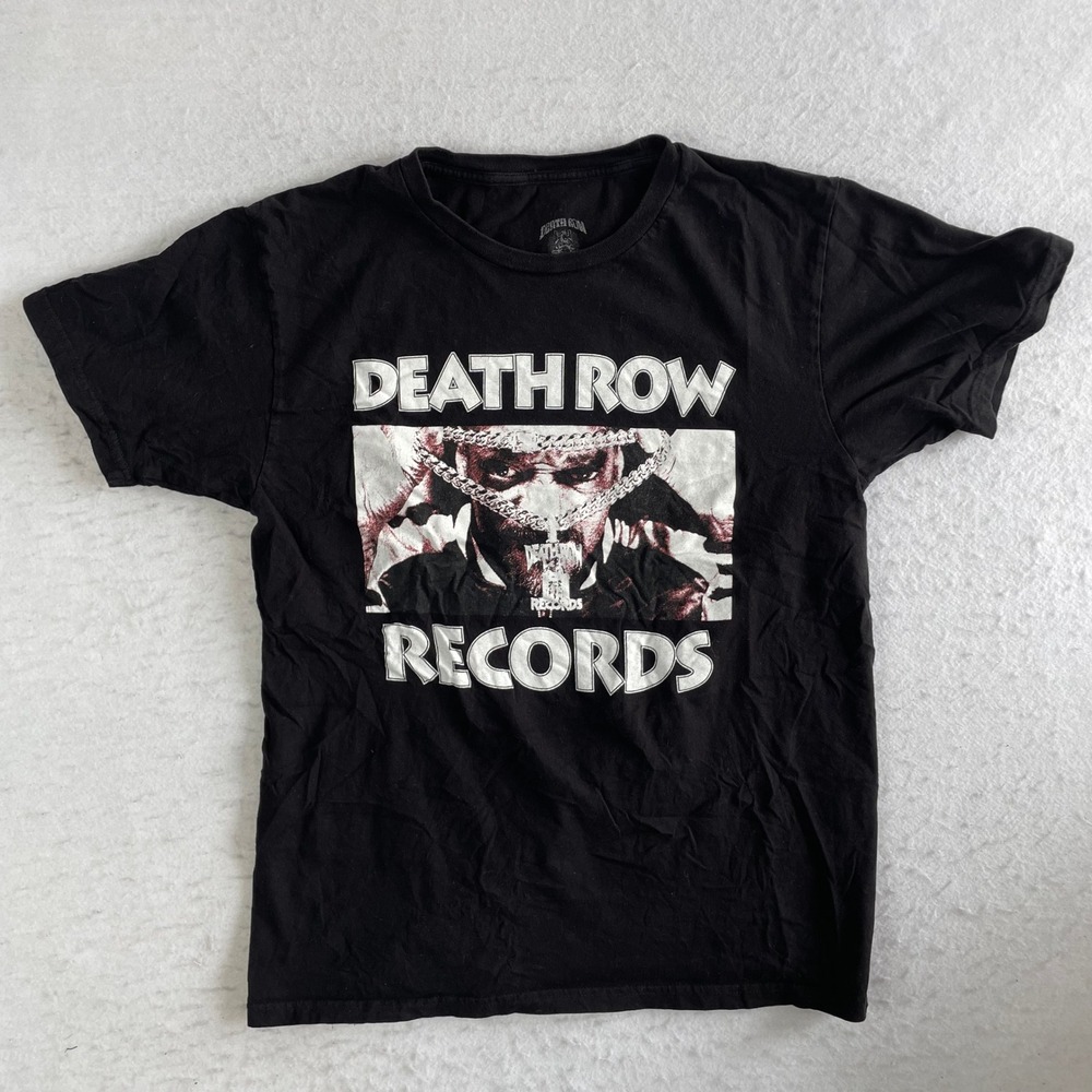 Death Row Records T-Shirt Mens Large Black Graphic Print Short Sleeve Cotton Tee